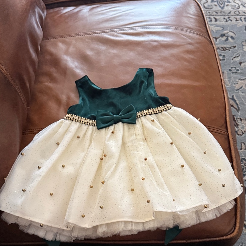 American Princess Green and Ivory Tulle Party Dress